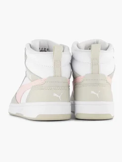 Puma Sneakers-Witte Rebound V6 Mid Jr
