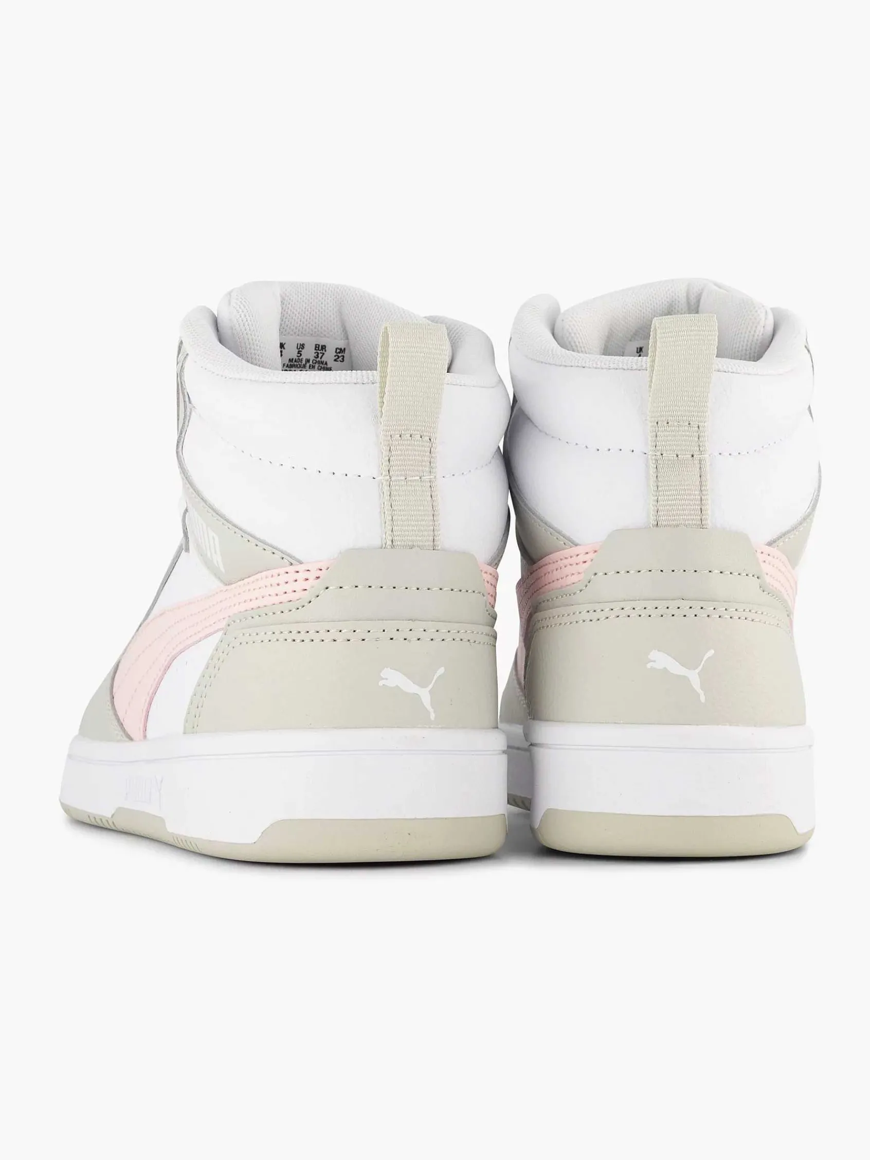 Puma Sneakers-Witte Rebound V6 Mid Jr