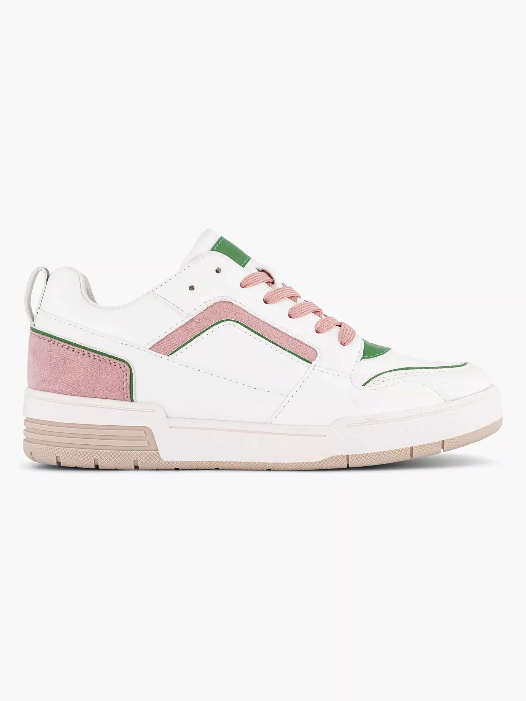Oxmox Sneakers-Witte Retro Sneaker Roze