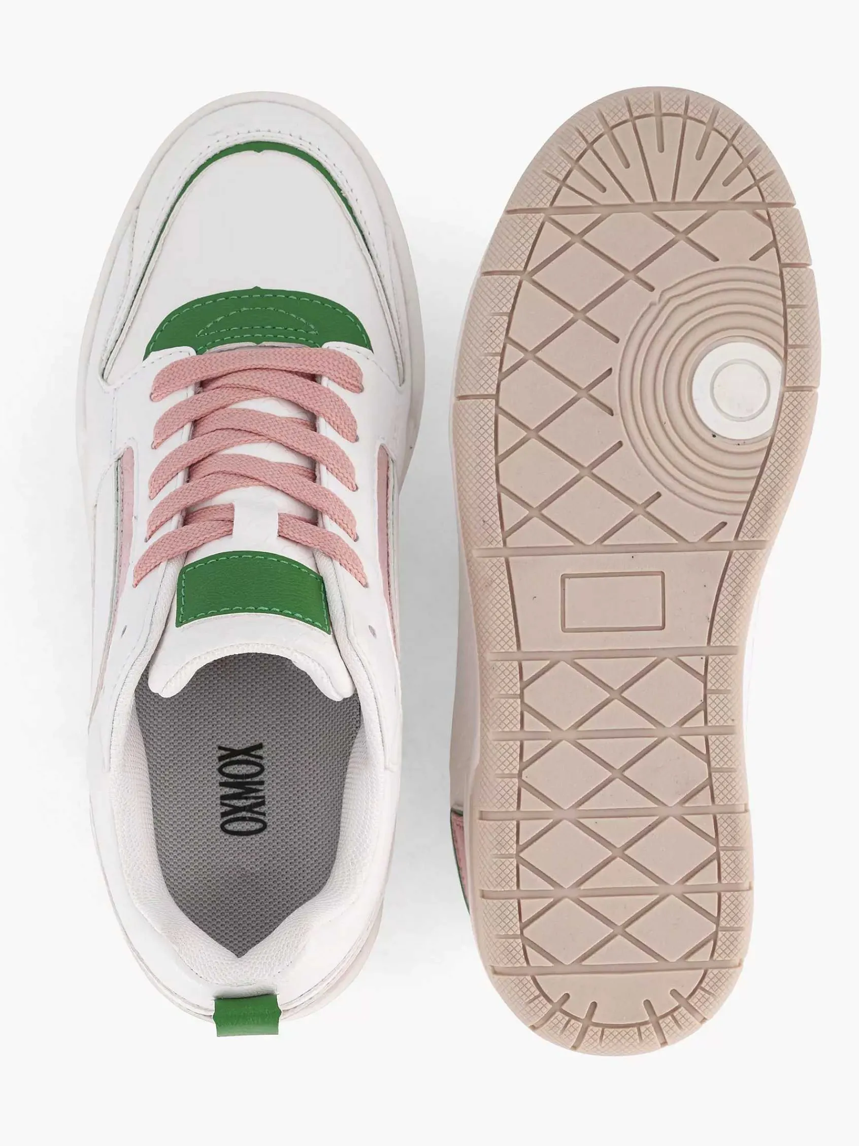 Oxmox Sneakers-Witte Retro Sneaker Roze