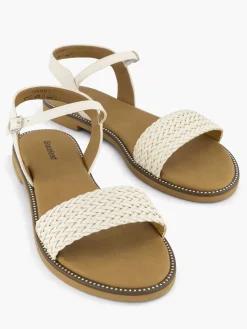 Graceland Sandalen-Witte Sandaal Gevlochten