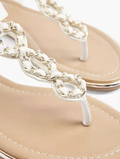 Graceland Sandalen-Witte Sandaal Sierketting