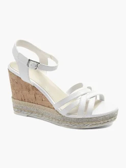 Graceland Sandalen-Witte Sandalette Sleehak