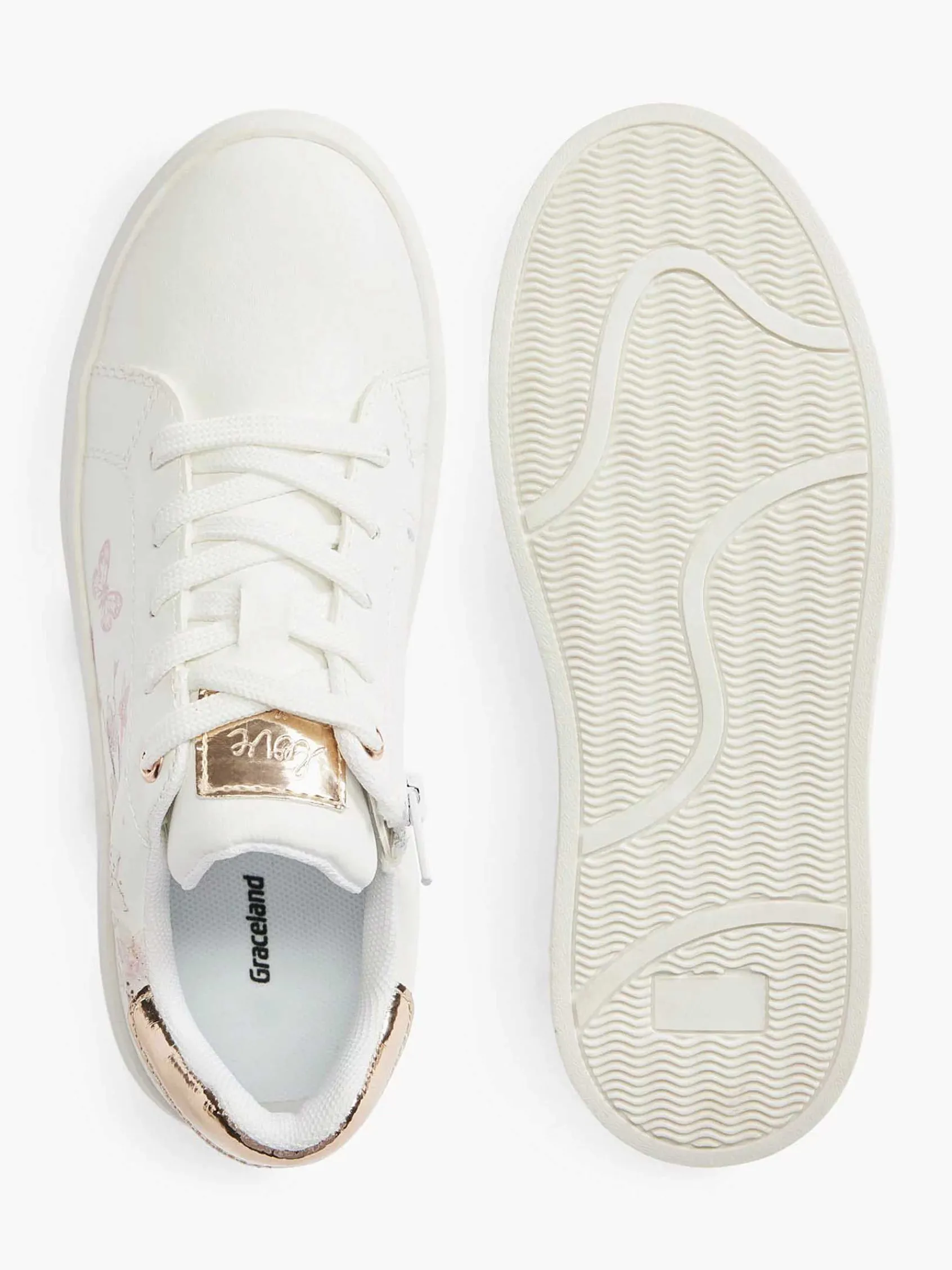 Graceland Jongensschoenen-Witte Sneaker Bloemenprint