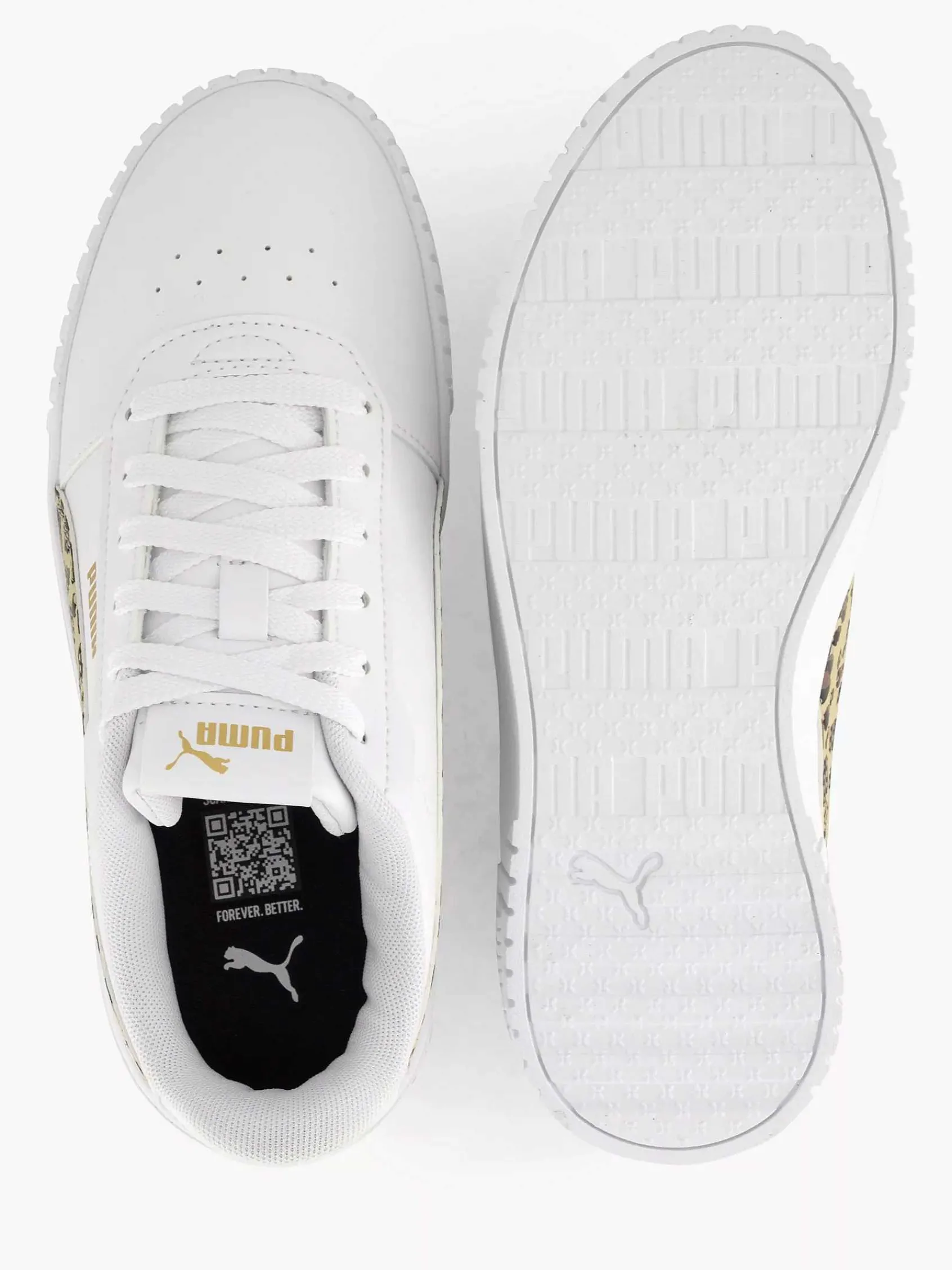 Puma Jongensschoenen-Witte Sneaker Carina 2.0 Animal Update Jr