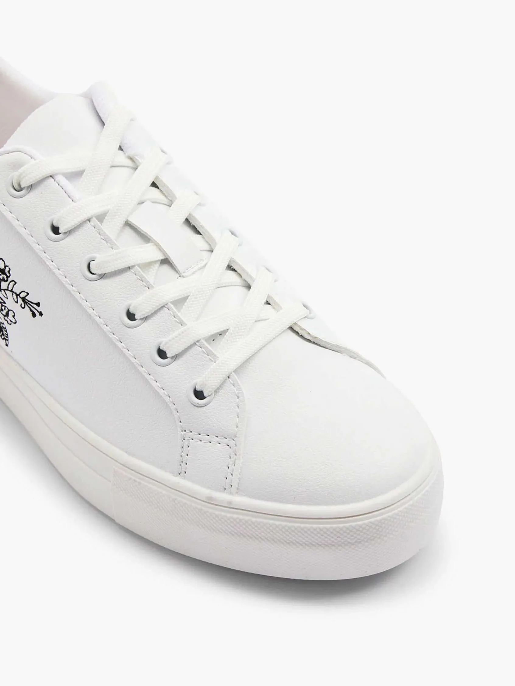 Graceland Sneakers-Witte Sneaker Roze Bloemen