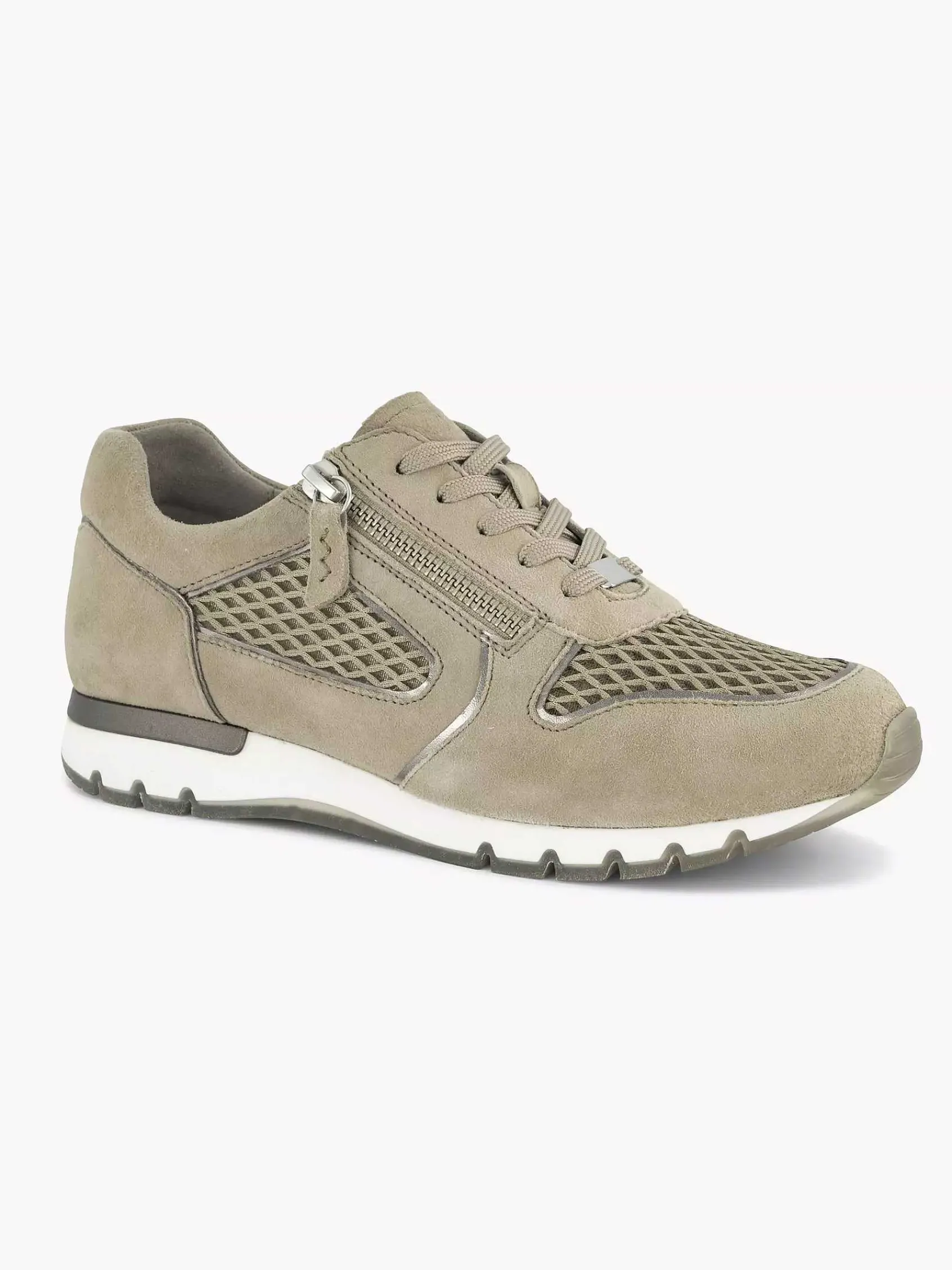 Medicus Comfort Schoenen-Zandkleurige Leren Comfort Sneaker