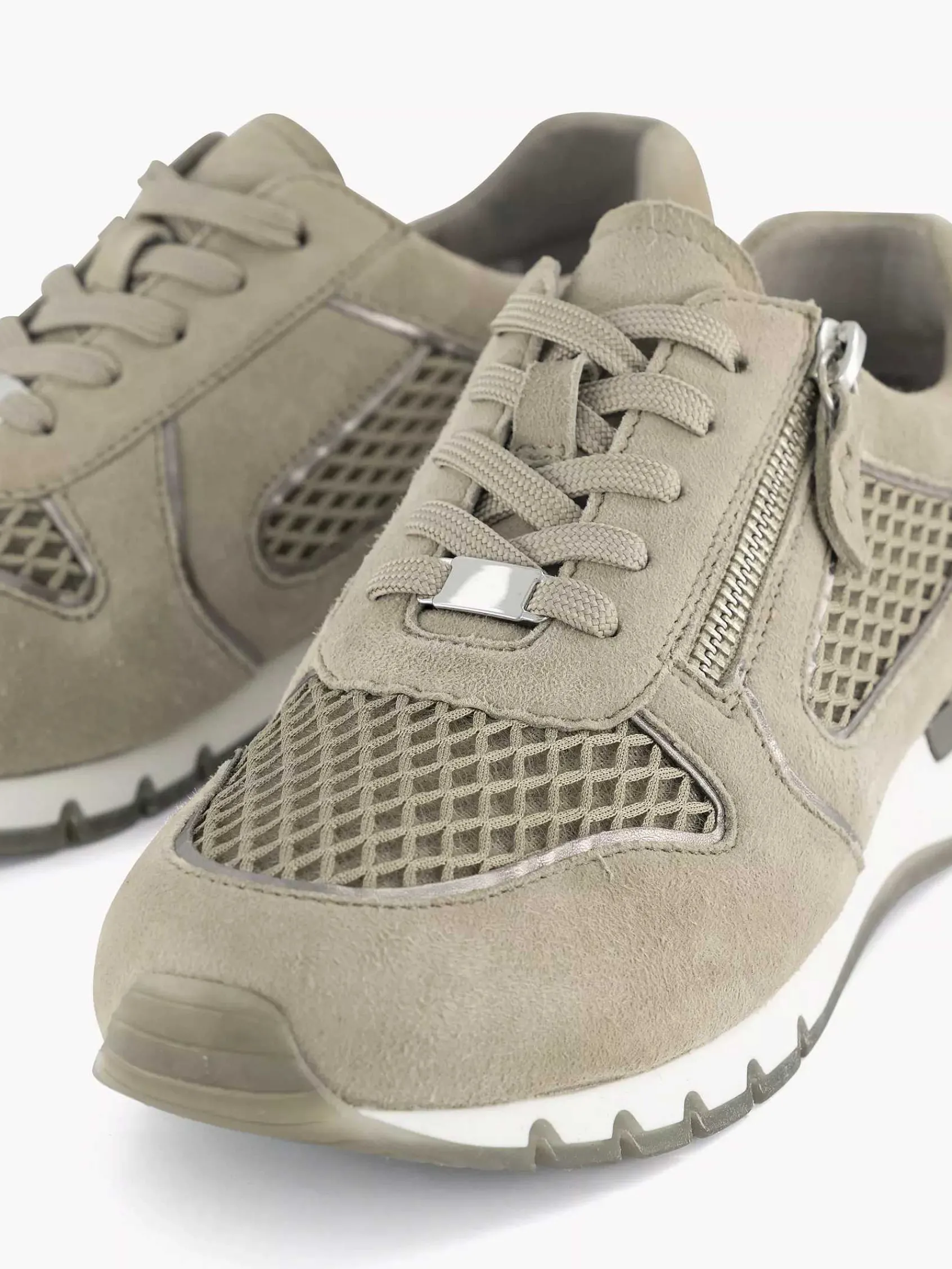 Medicus Comfort Schoenen-Zandkleurige Leren Comfort Sneaker