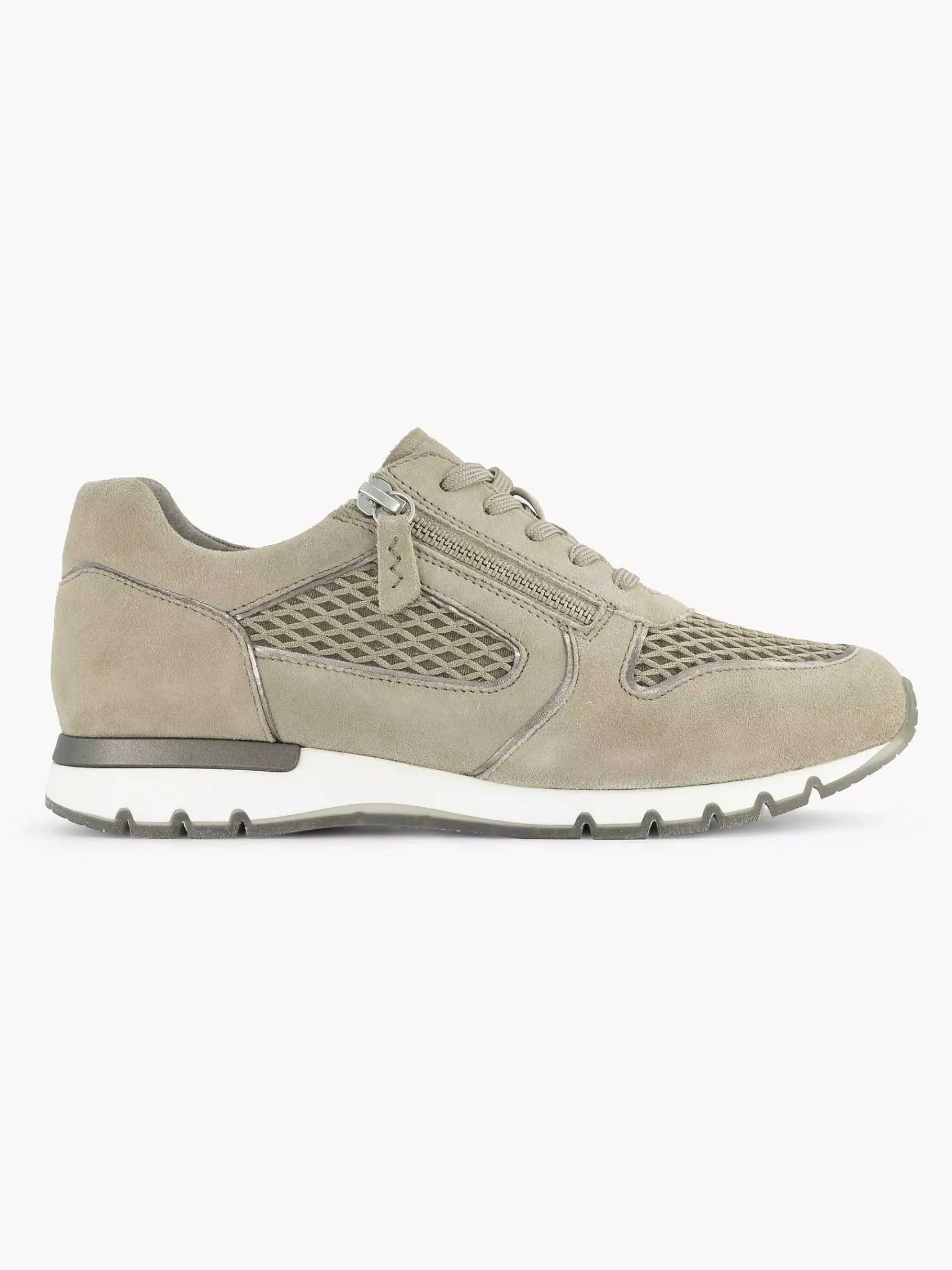 Medicus Comfort Schoenen-Zandkleurige Leren Comfort Sneaker