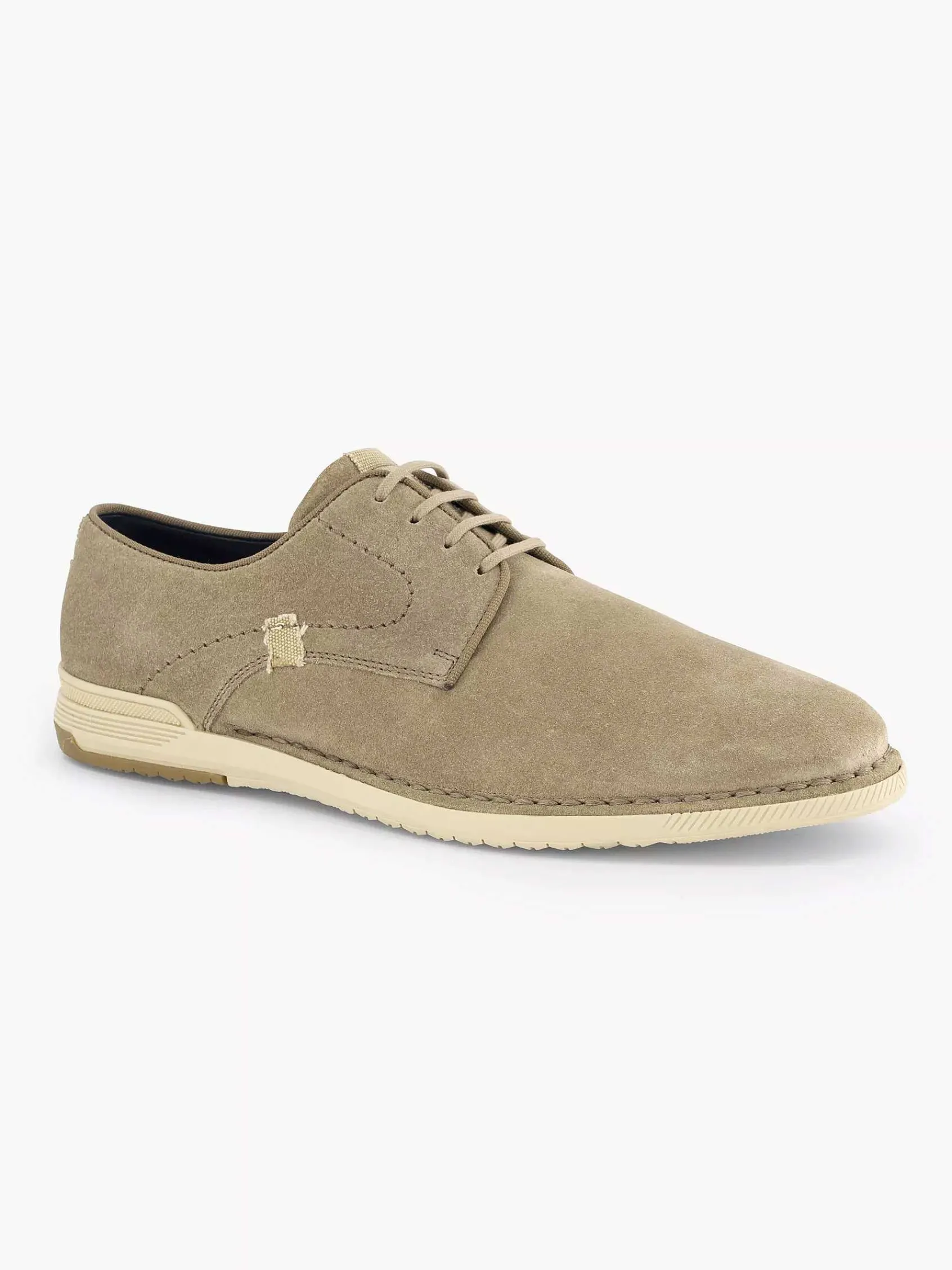 Gallus Geklede Schoenen-Zandkleurige Leren Veterschoen