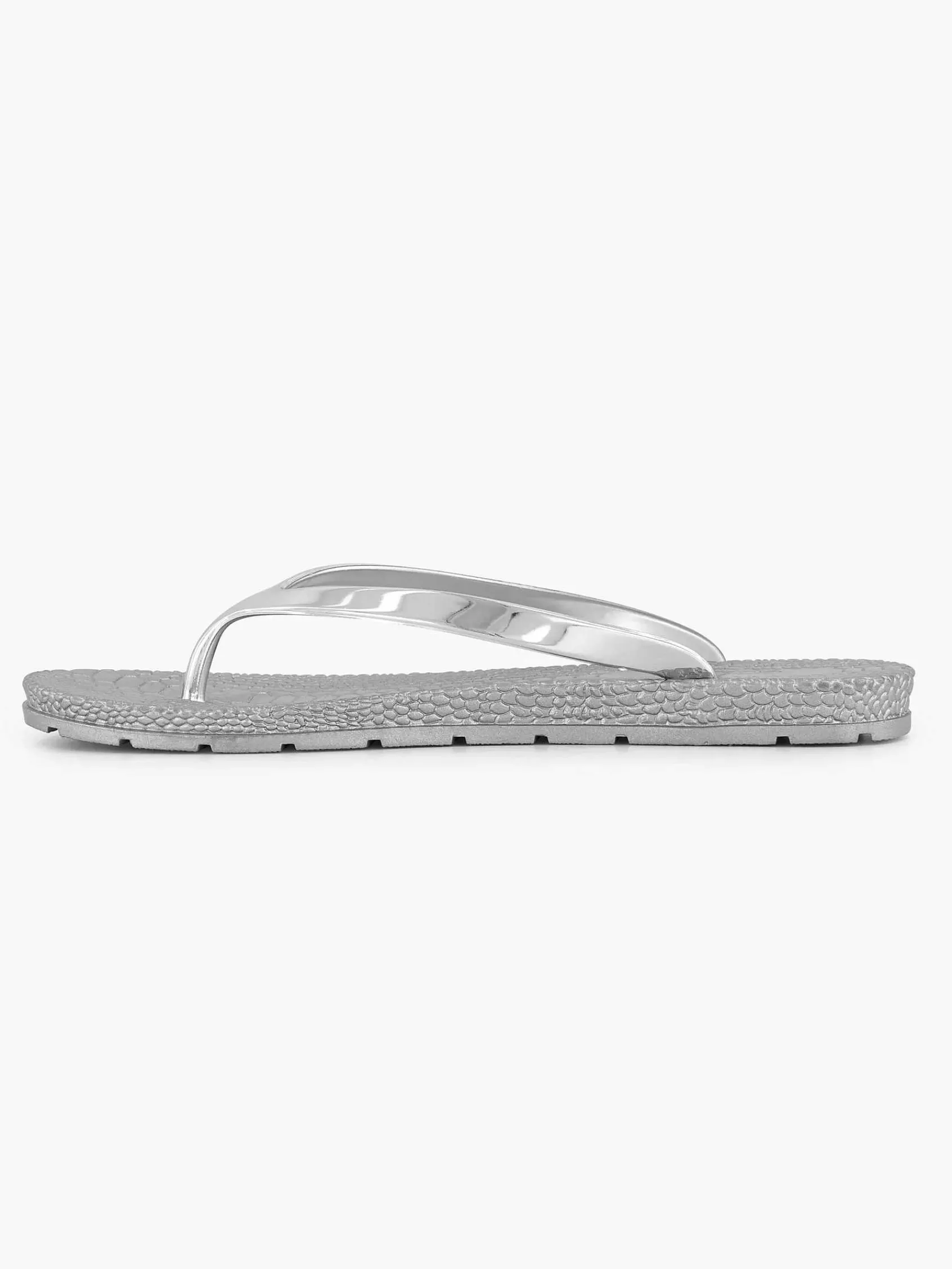 Blue Fin Slippers-Zilveren Teenslipper