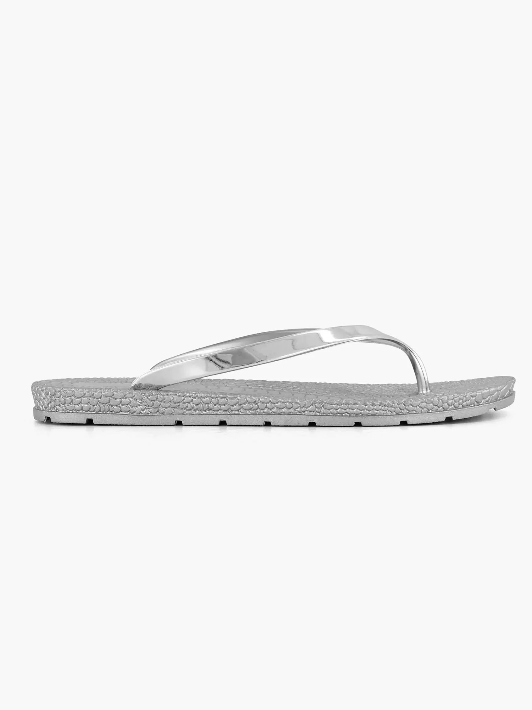 Blue Fin Slippers-Zilveren Teenslipper