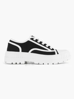 Graceland Sneakers-Zwarte Canvas Chunky Sneaker