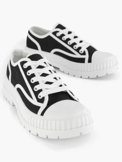 Graceland Sneakers-Zwarte Canvas Chunky Sneaker