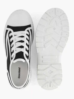 Graceland Sneakers-Zwarte Canvas Chunky Sneaker