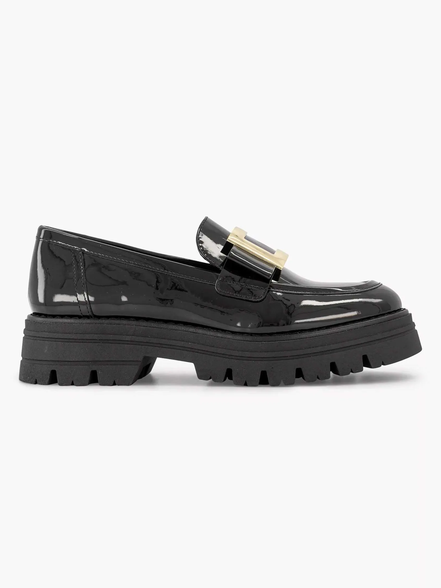 Oxmox Instappers-Zwarte Chunky Loafer Lak