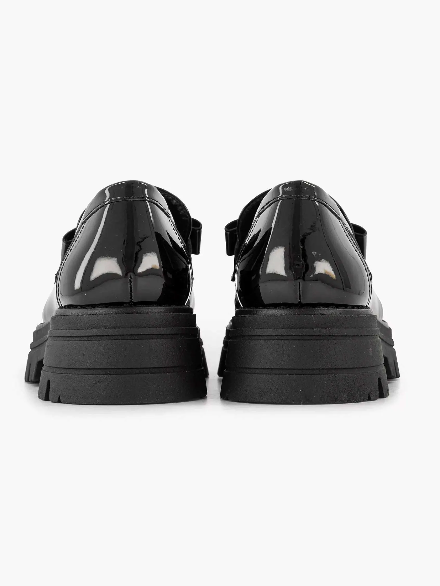 Oxmox Instappers-Zwarte Chunky Loafer Lak