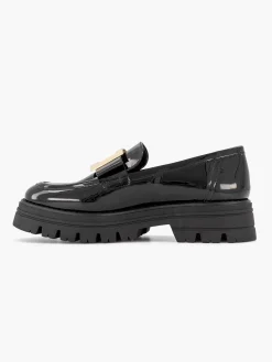 Oxmox Instappers-Zwarte Chunky Loafer Lak