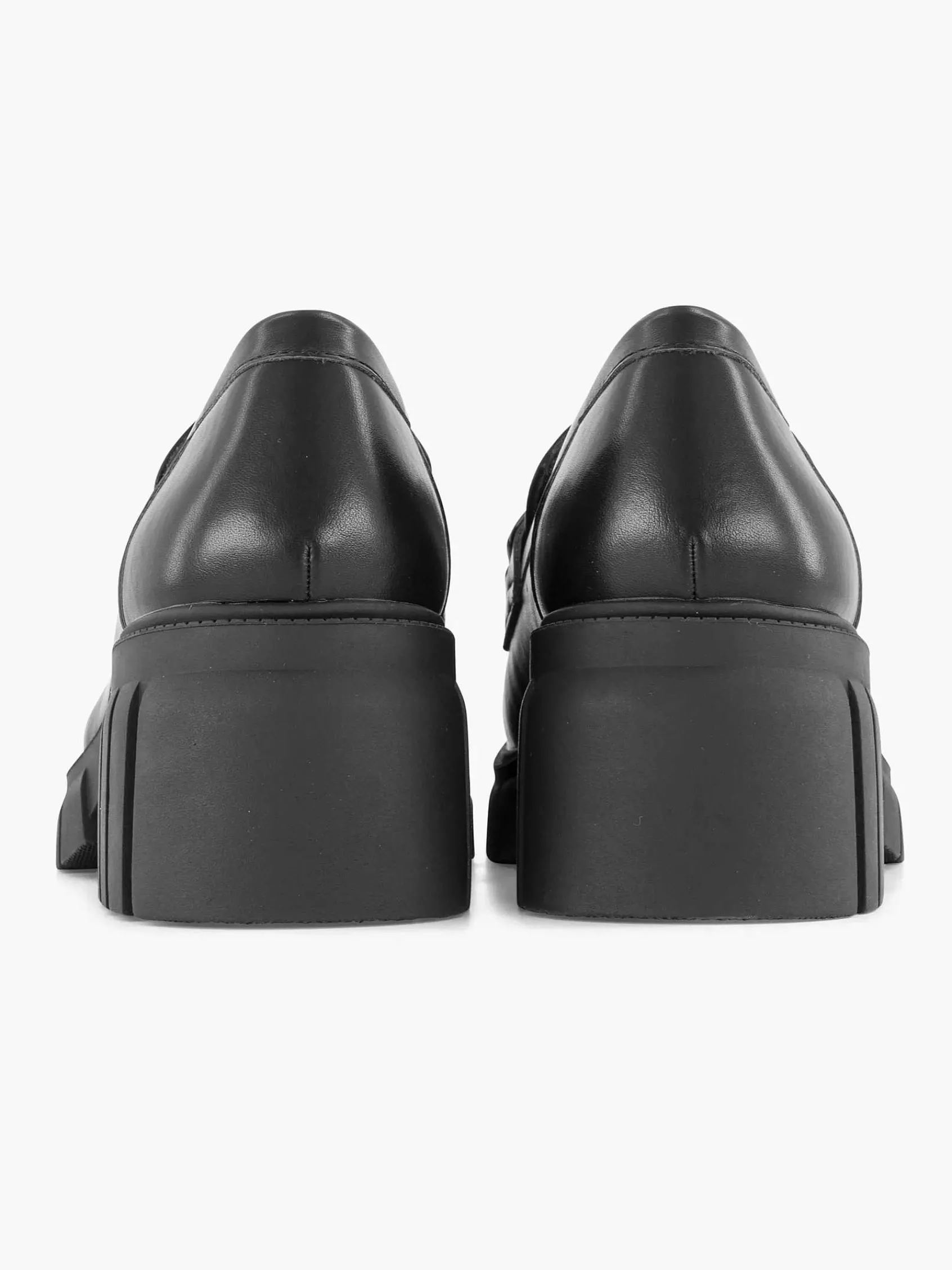Oxmox Instappers-Zwarte Chunky Loafer Sietketting