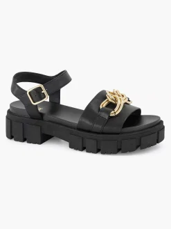 Oxmox Sandalen-Zwarte Chunky Sandaal Sierketting