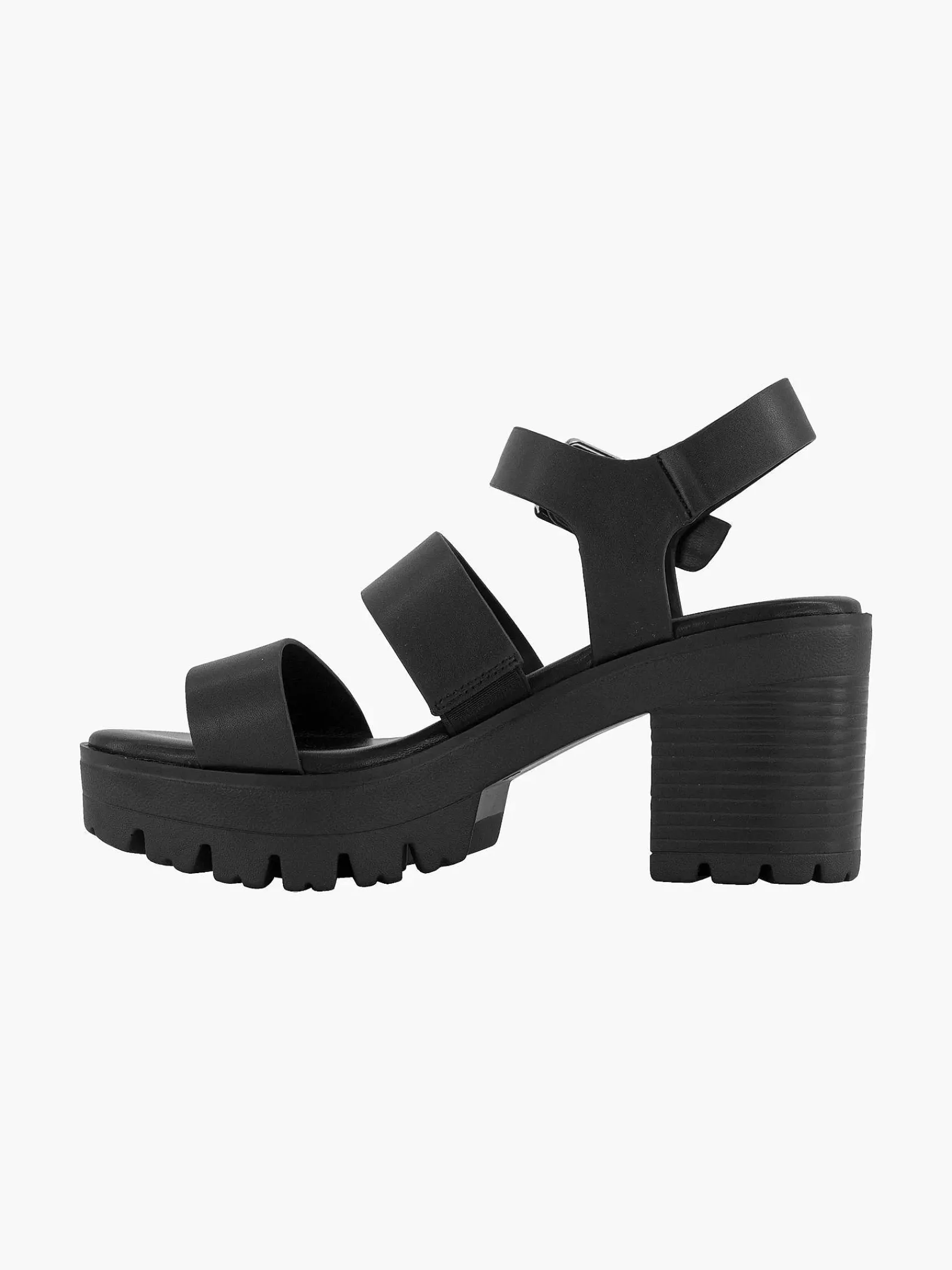 Oxmox Sandalen-Zwarte Chunky Sandalette