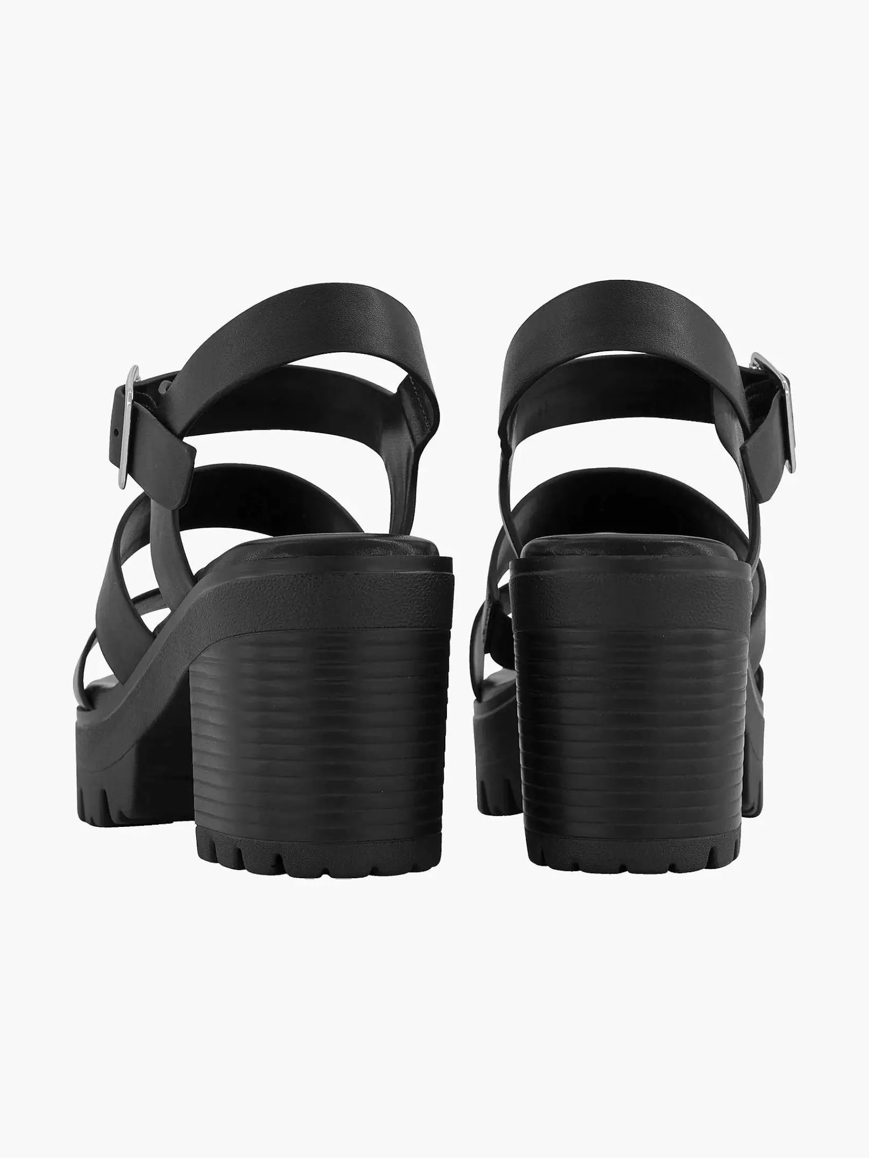 Oxmox Sandalen-Zwarte Chunky Sandalette