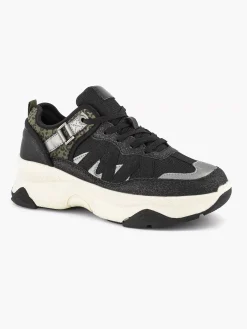 Oxmox Sneakers-Zwarte Chunky Sneaker Panterprint