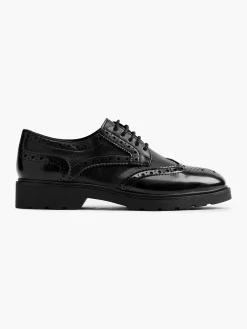 Graceland Instappers-Zwarte Chunky Veterschoen