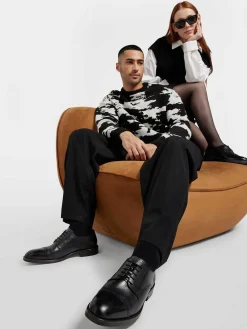 Graceland Instappers-Zwarte Chunky Veterschoen