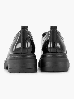 Oxmox Instappers-Zwarte Chunky Veterschoen Lak