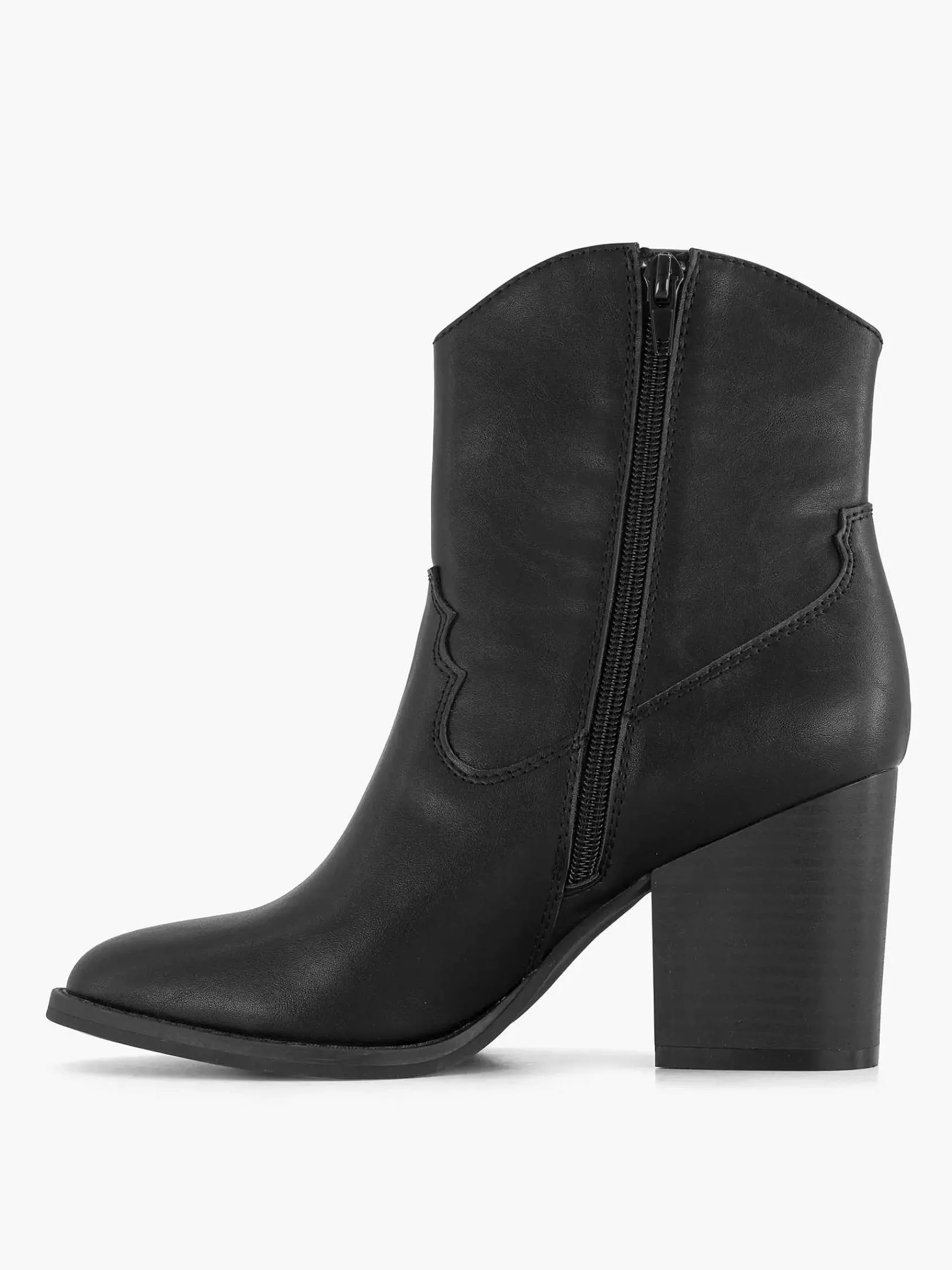 Graceland Enkellaarzen & Boots-Zwarte Cowboy Laars Hak
