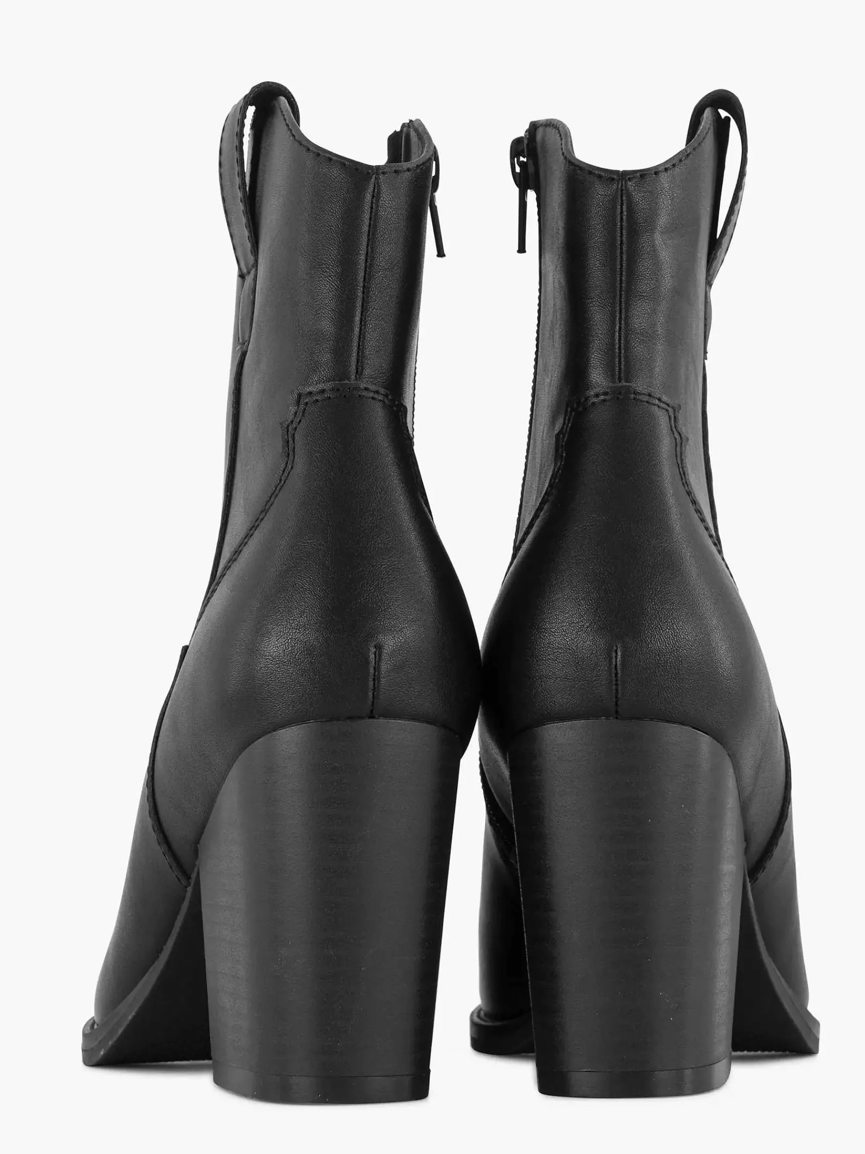 Graceland Enkellaarzen & Boots-Zwarte Cowboy Laars Hak