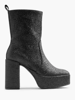 Oxmox Enkellaarzen & Boots-Zwarte Enkellaars Hak Glitters
