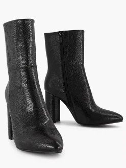 Oxmox Enkellaarzen & Boots-Zwarte Enkellaars Slangenprint