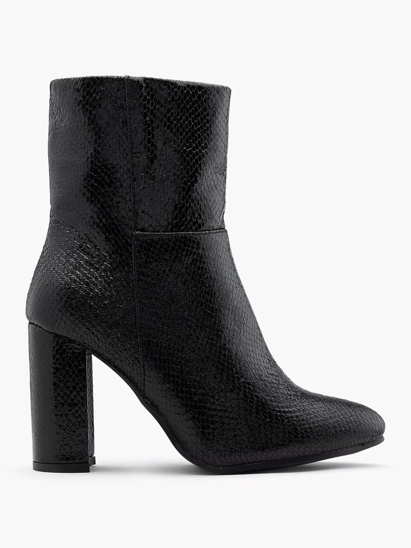 Oxmox Enkellaarzen & Boots-Zwarte Enkellaars Slangenprint