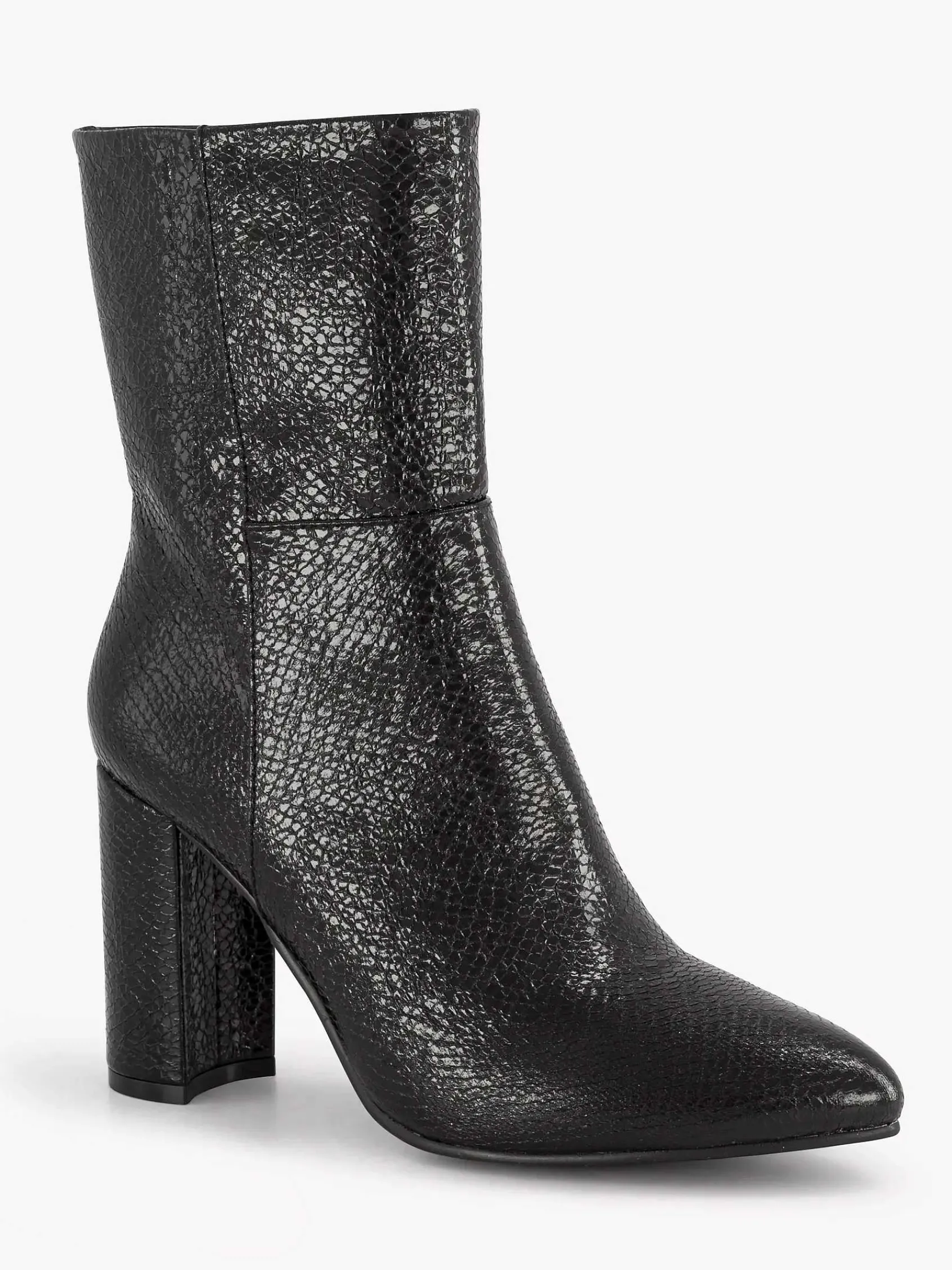 Oxmox Enkellaarzen & Boots-Zwarte Enkellaars Slangenprint