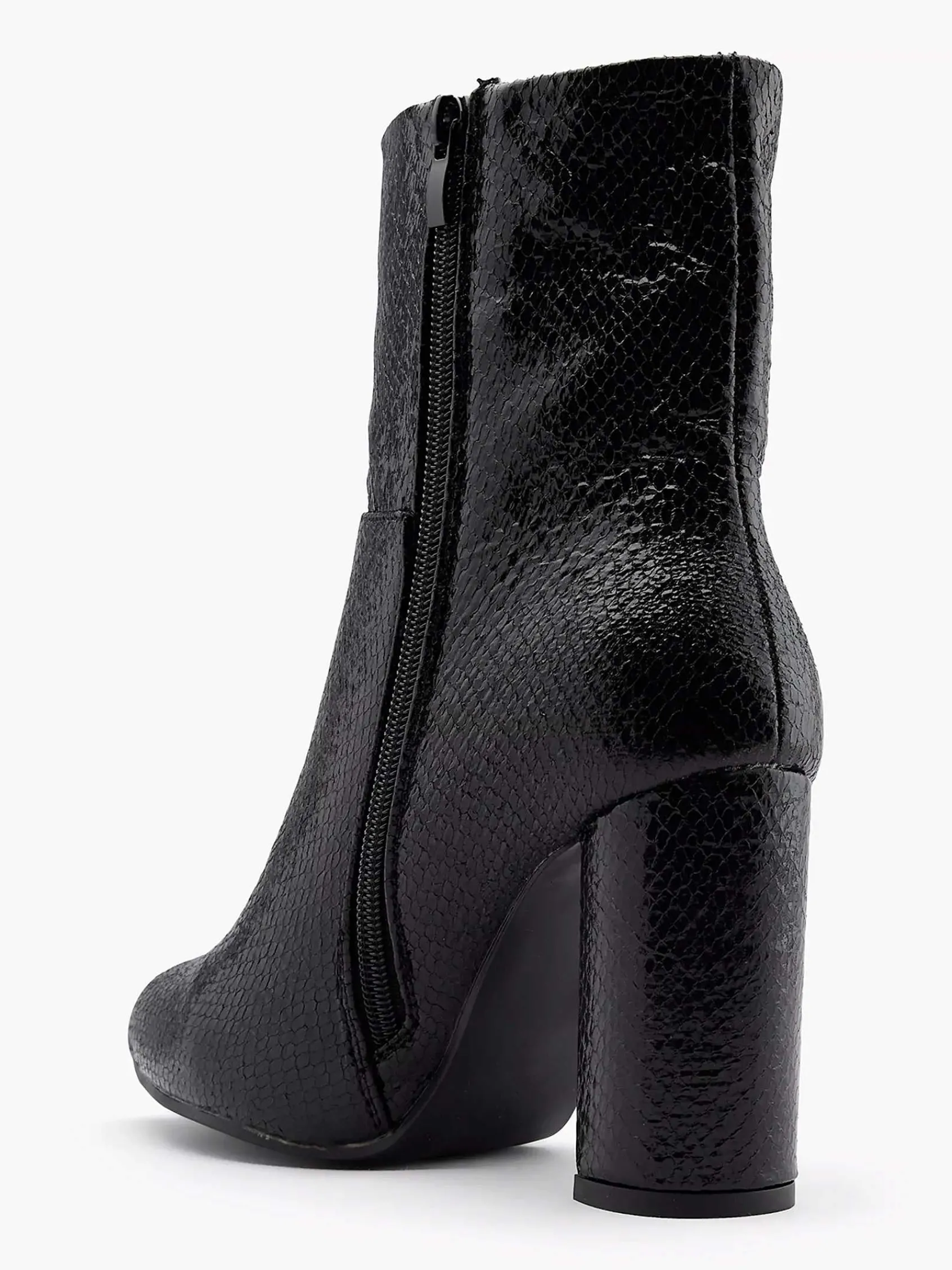 Oxmox Enkellaarzen & Boots-Zwarte Enkellaars Slangenprint