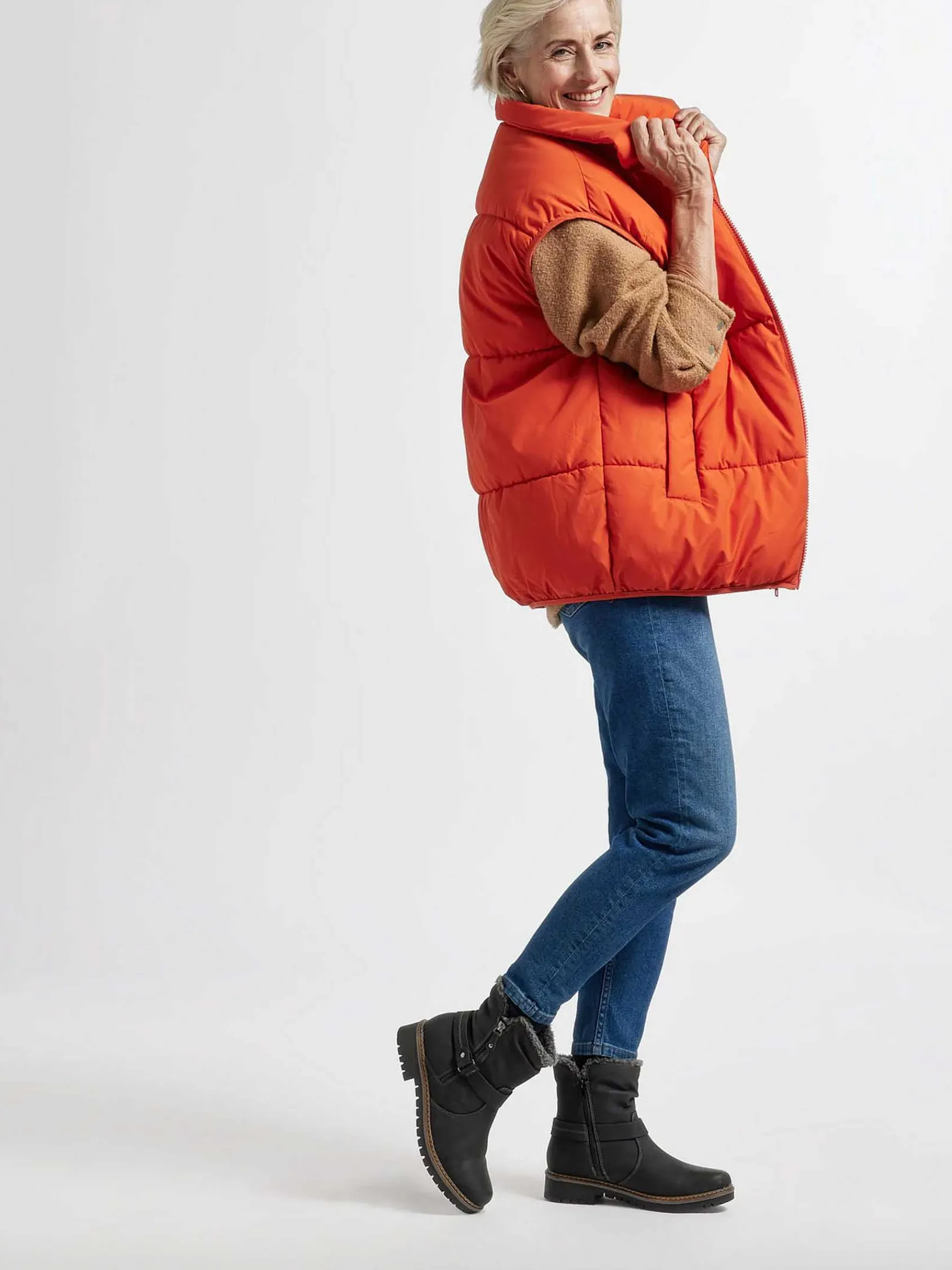 Easy Street Comfort Schoenen-Zwarte Enkellaars Warm Gevoerd