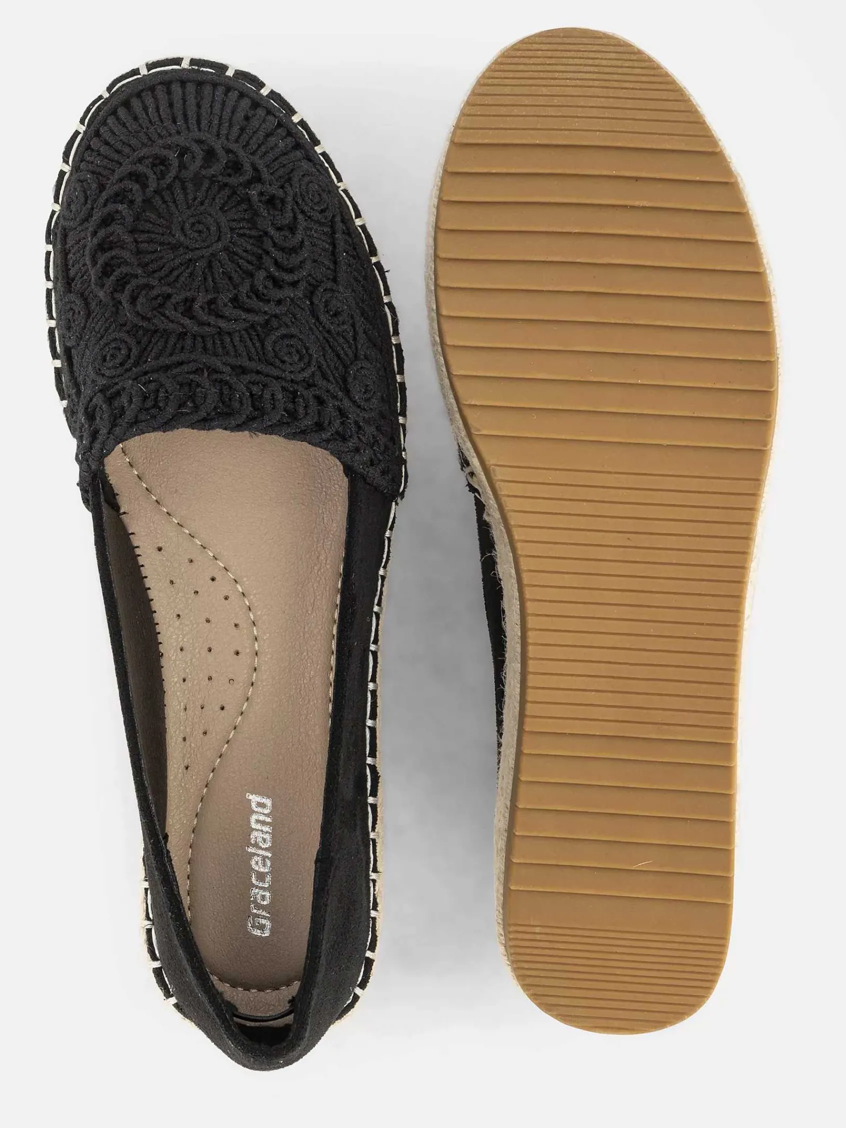 Graceland Instappers-Zwarte Espadrille
