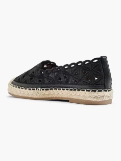 Graceland Instappers-Zwarte Espadrille Kant
