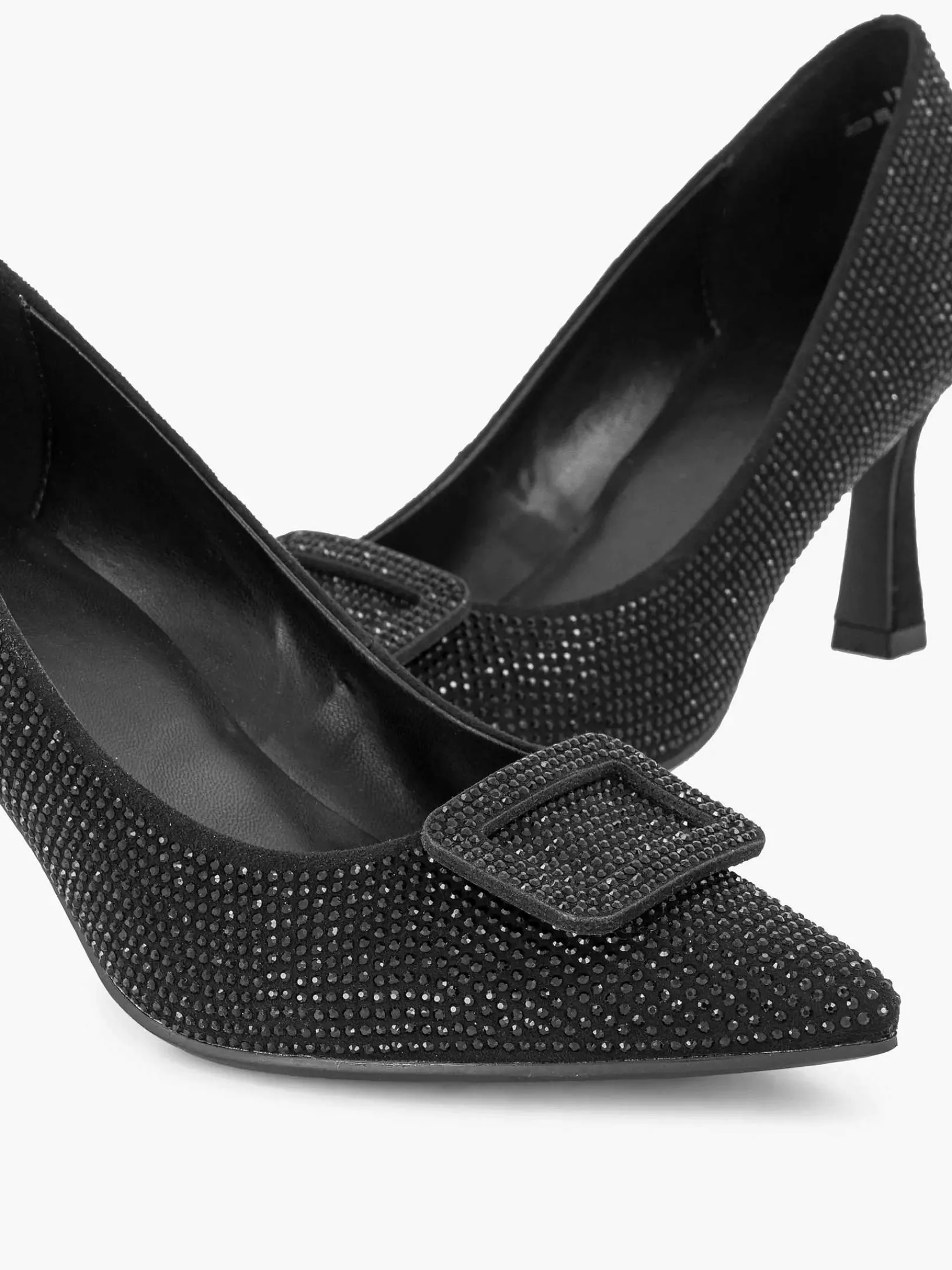 Graceland Hoge Hakken-Zwarte Glitter Pump Gesp