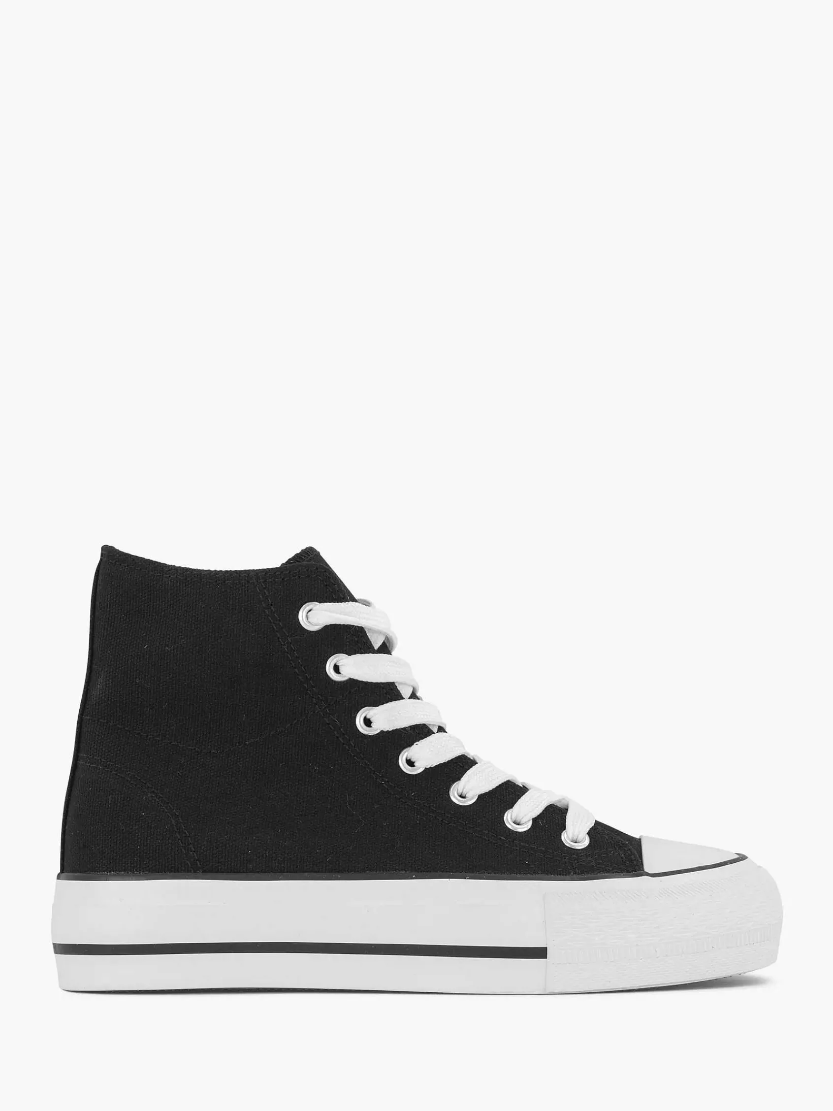 Graceland Sneakers-Zwarte Hoge Canvas Sneaker