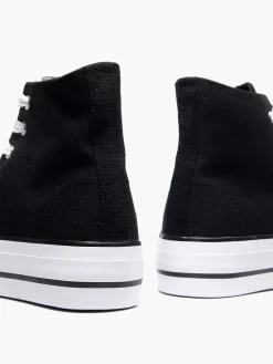 Graceland Sneakers-Zwarte Hoge Canvas Sneaker