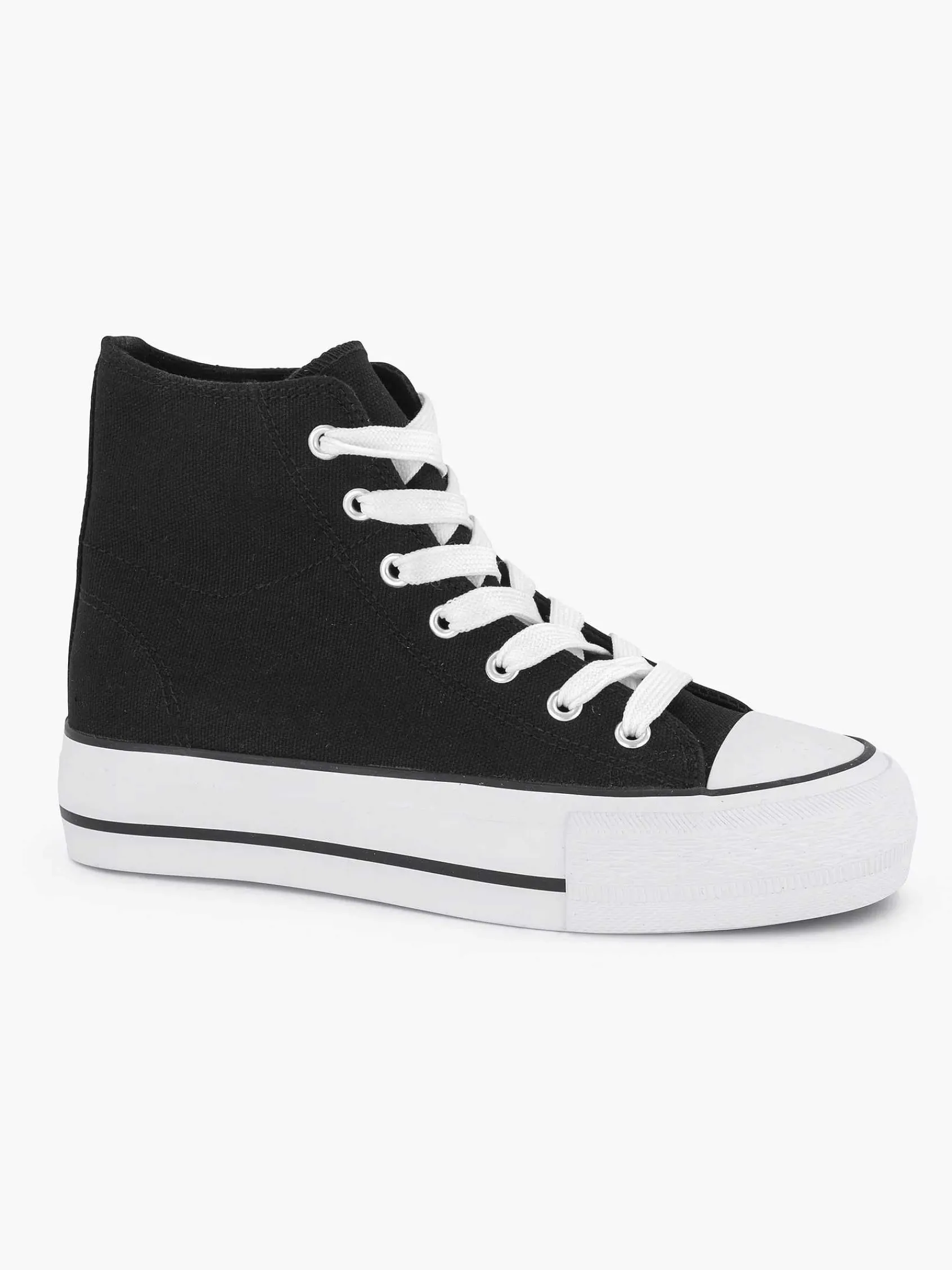 Graceland Sneakers-Zwarte Hoge Canvas Sneaker