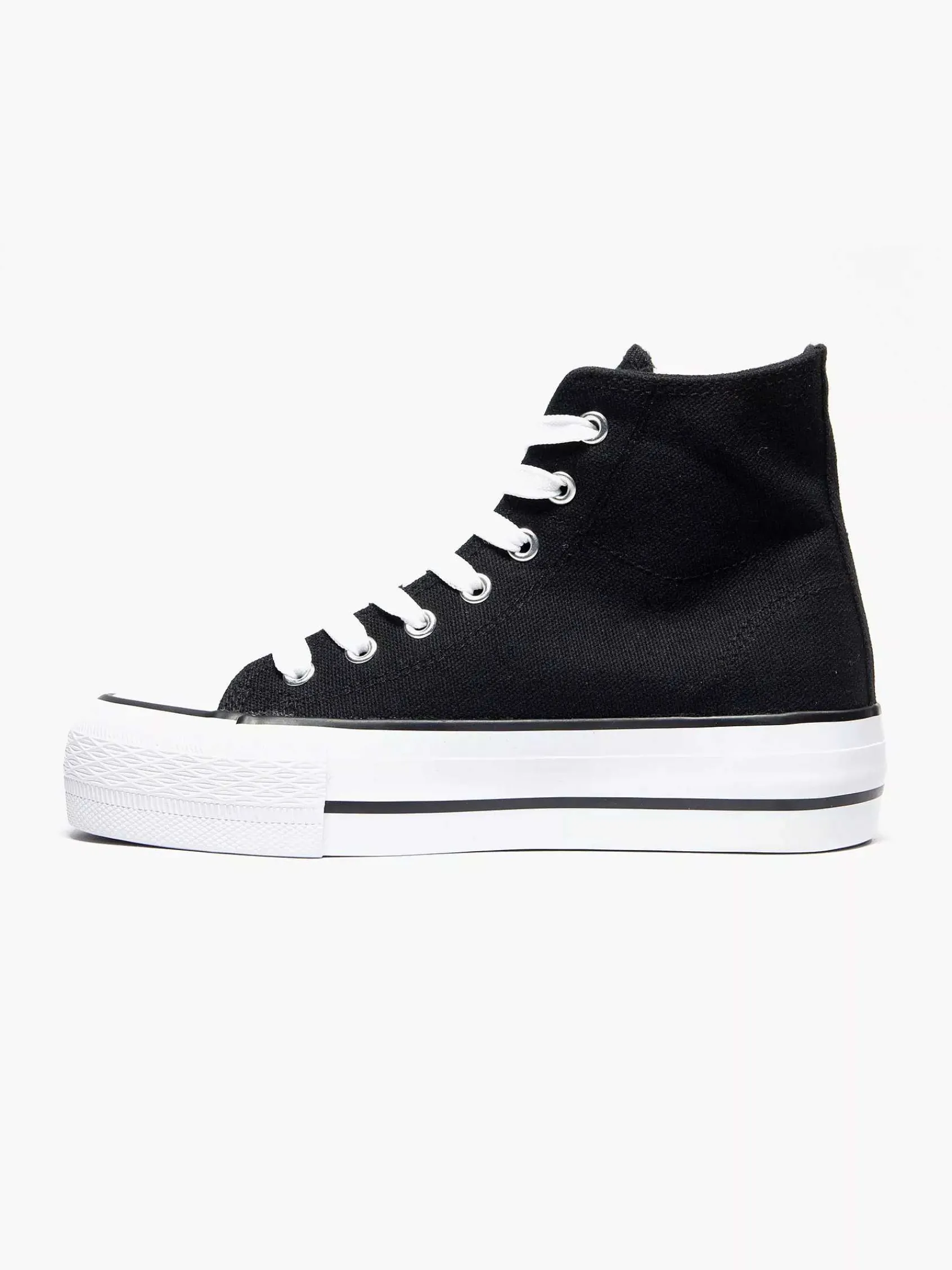 Graceland Sneakers-Zwarte Hoge Canvas Sneaker