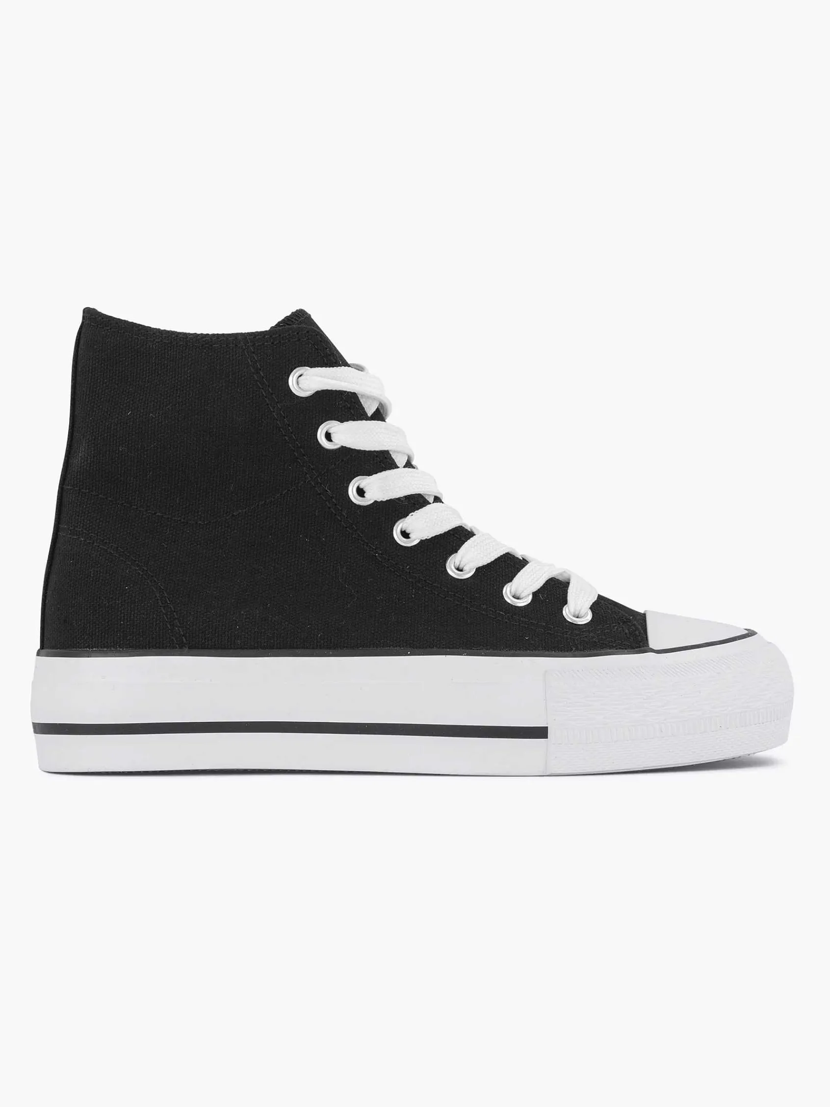 Graceland Sneakers-Zwarte Hoge Canvas Sneaker