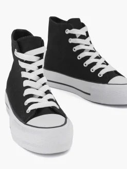 Graceland Sneakers-Zwarte Hoge Canvas Sneaker