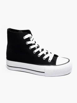 Graceland Sneakers-Zwarte Hoge Canvas Sneaker