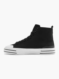Graceland Sneakers-Zwarte Hoge Canvas Sneaker Hartje