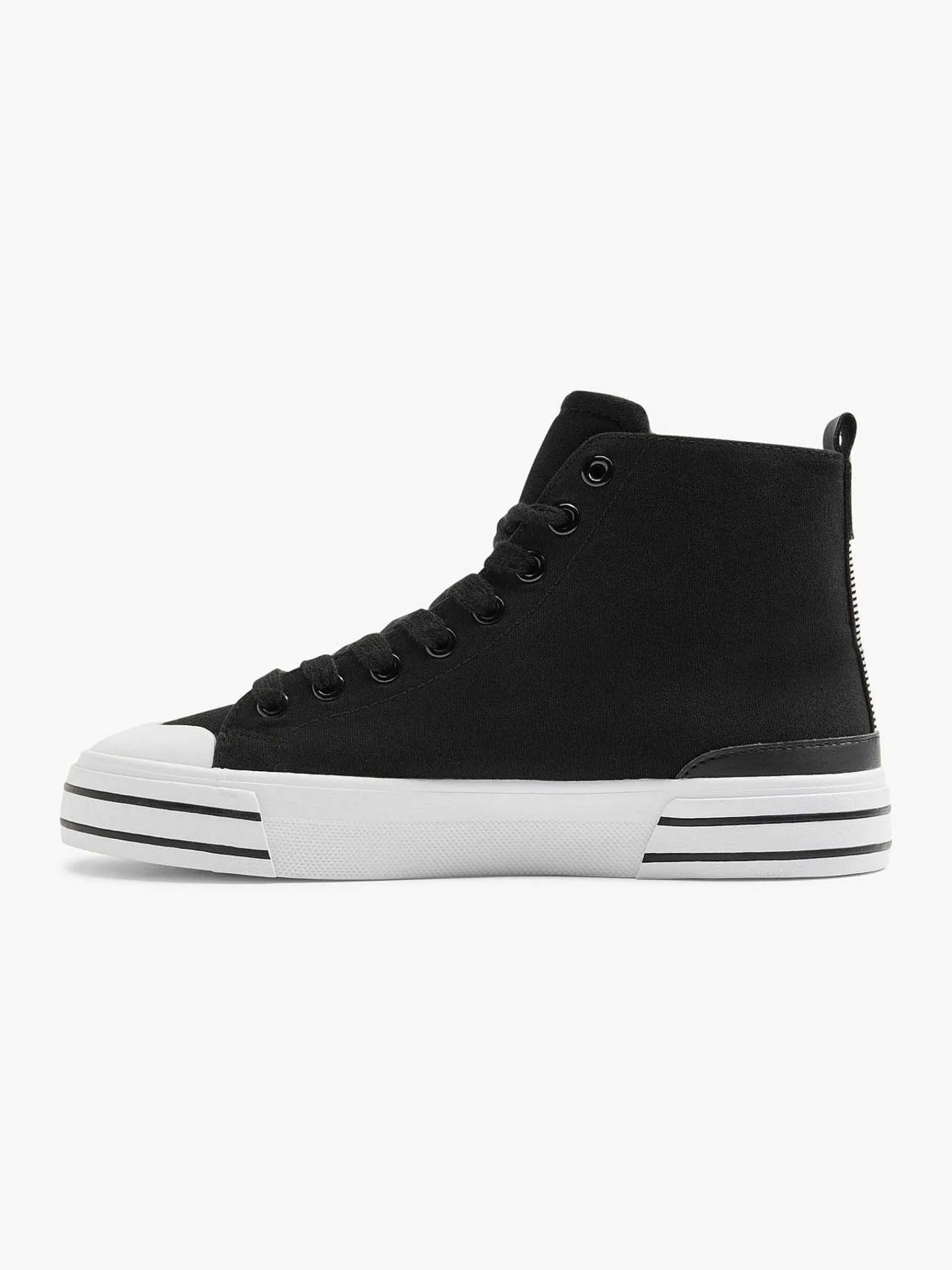 Graceland Sneakers-Zwarte Hoge Canvas Sneaker Hartje